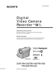 Sony DCR TRV 12 E manual. Camera Instructions.